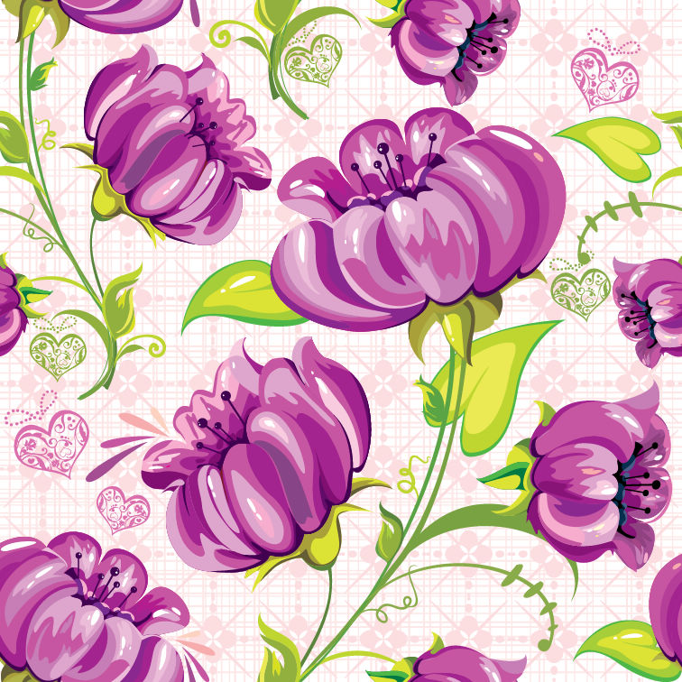 free vector Abstract Flowers Seamless Background Vector